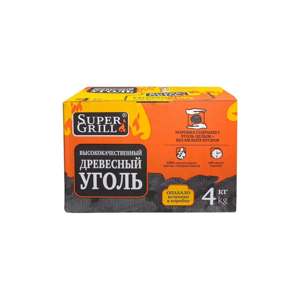 Уголь Supergrill древесный 4 кг 1263₽