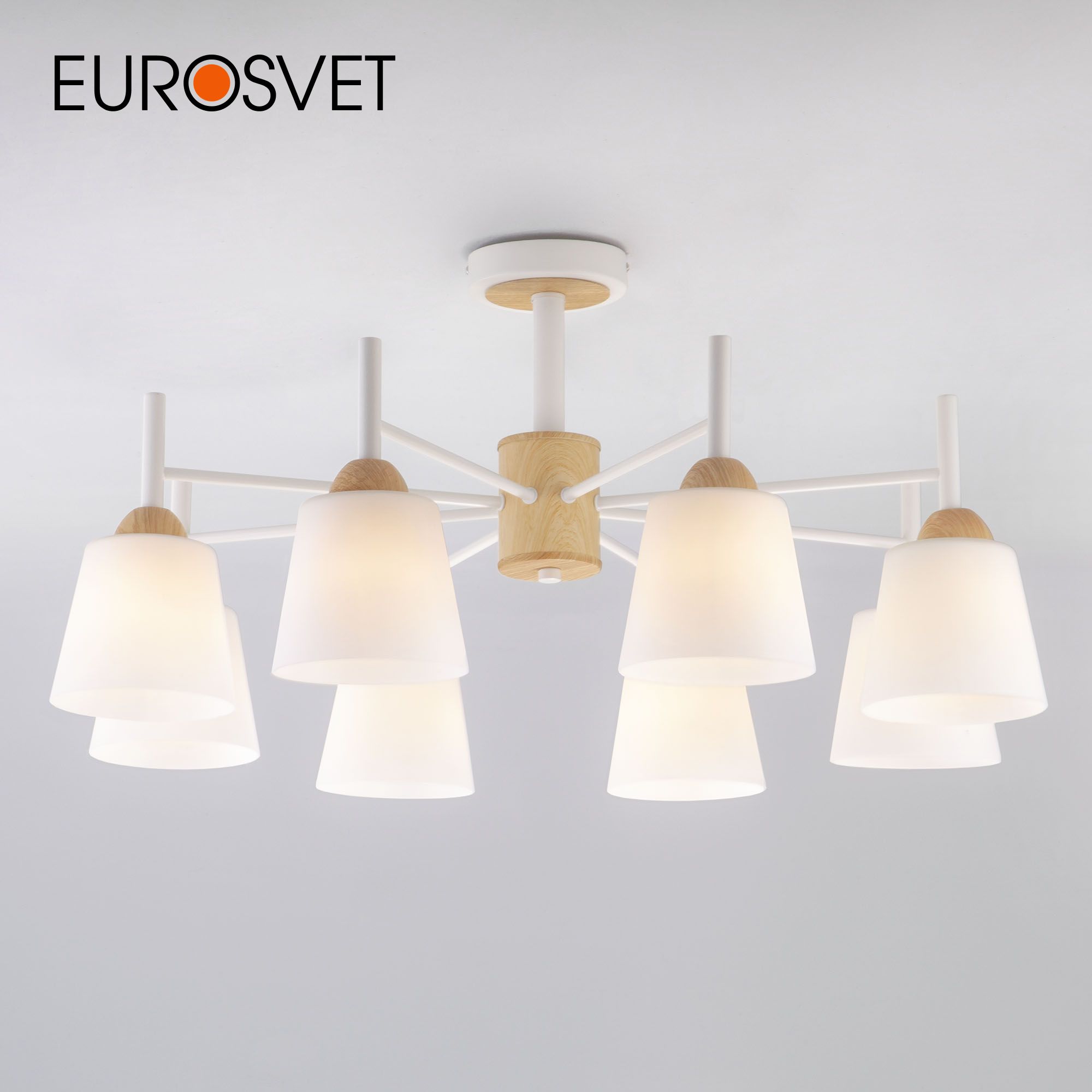

Потолочная люстра на 8 стеклянных плафонов Eurosvet Fresco 70085/8 Е27 белый, 134712