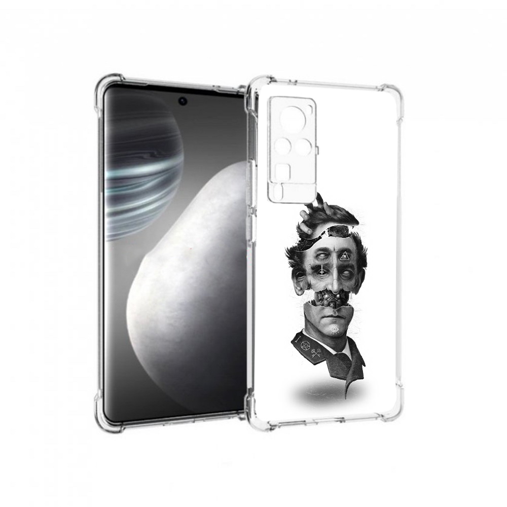 

Чехол MyPads Tocco для Vivo X60 pro страшное лицо абстракция (PT226972.385.628), Прозрачный, Tocco