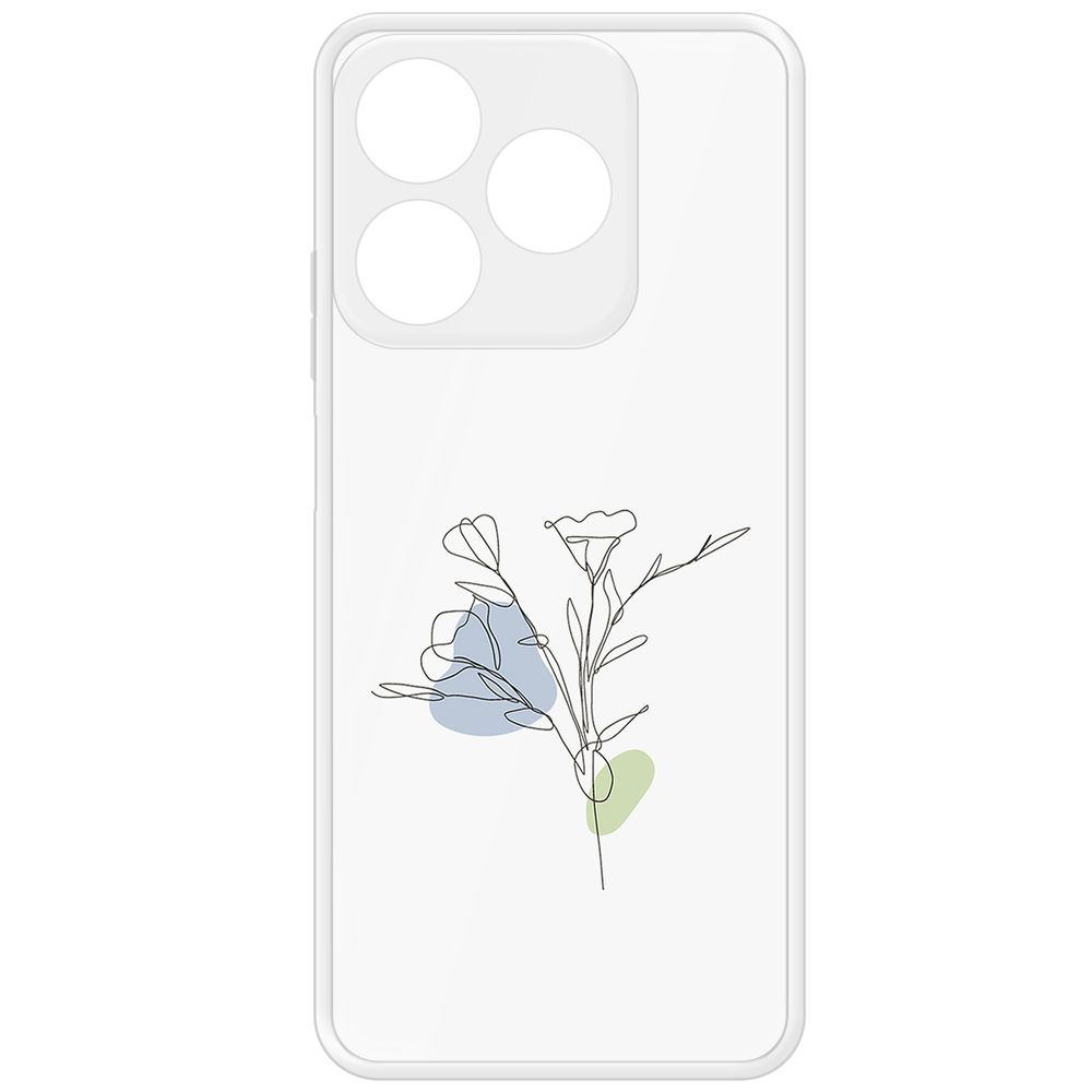 

Чехол-накладка Krutoff Clear Case Эустома для Realme C61, Прозрачный