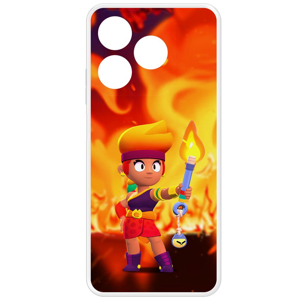 

Чехол-накладка Krutoff Clear Case Brawl Stars-Амбер для Realme C61, Прозрачный