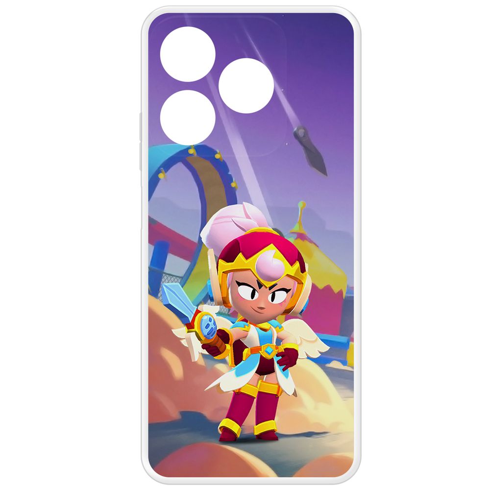 

Чехол-накладка Krutoff Clear Case Brawl Stars-Валькирия Джанет для Realme C61, Прозрачный