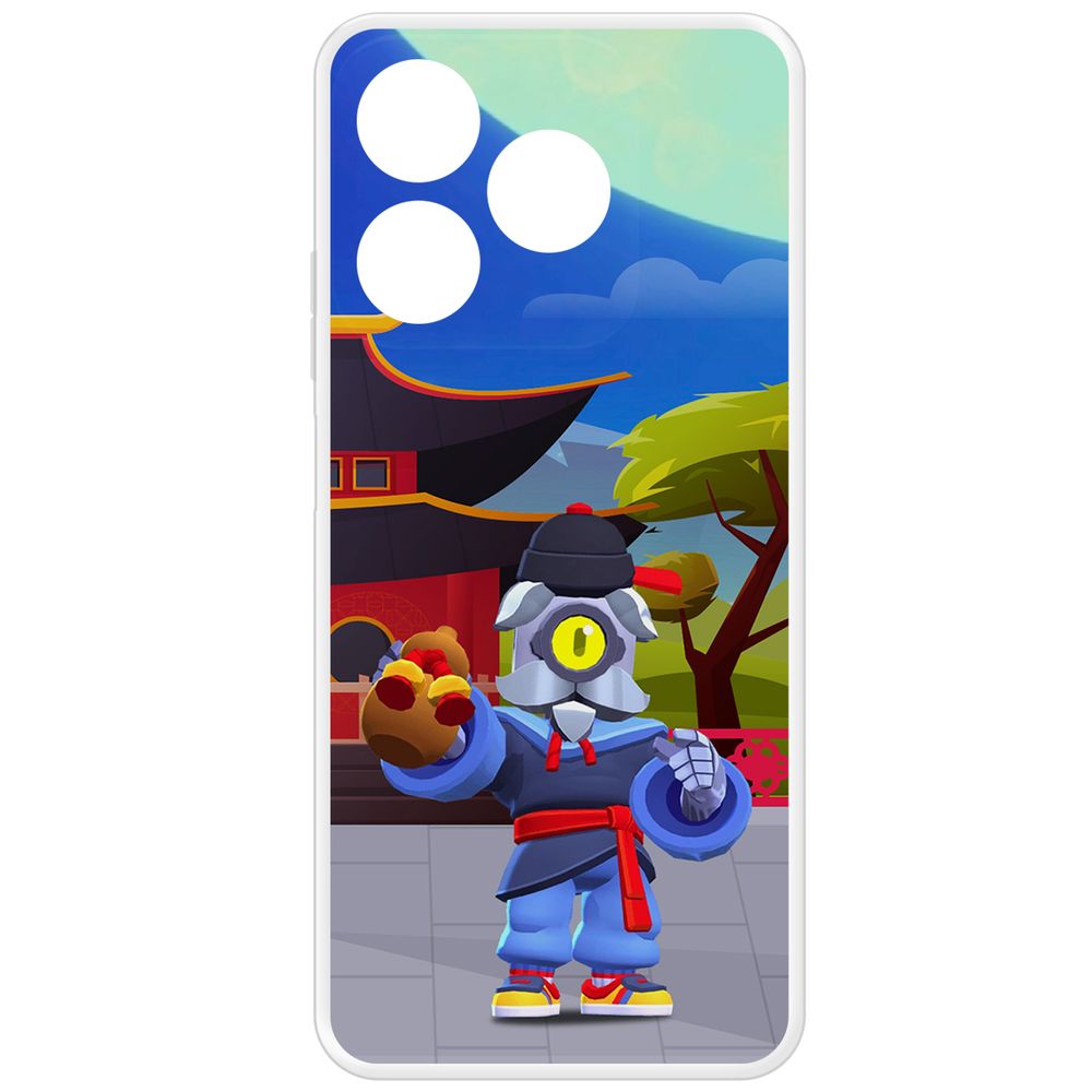 

Чехол-накладка Krutoff Clear Case Brawl Stars-Великий Мастер Барли для Realme C61, Прозрачный