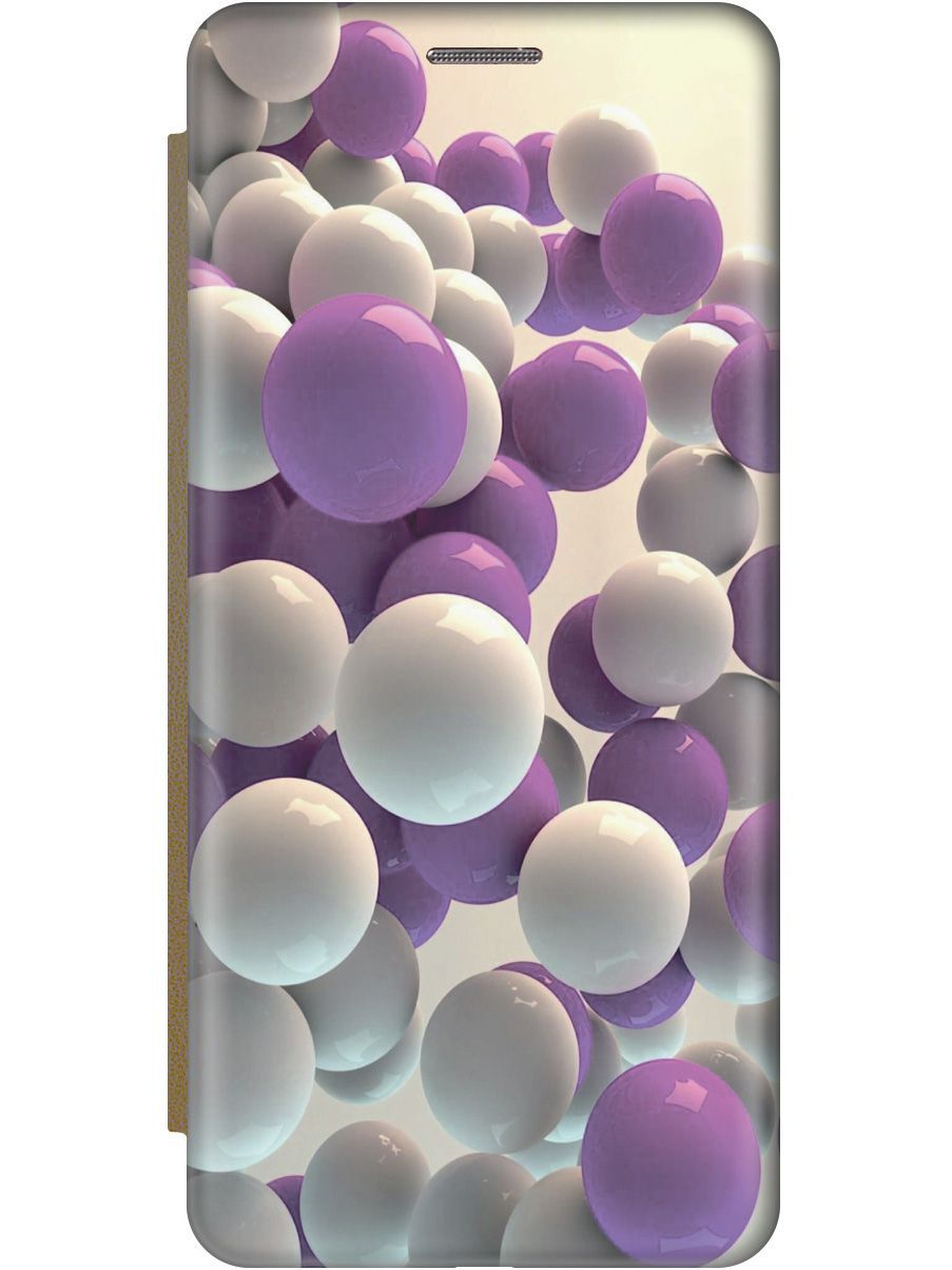 

Чехол-книжка на Xiaomi 13 Pro Про c принтом "Белые и сиреневые шары" золотистый, Белый;фиолетовый, 158989