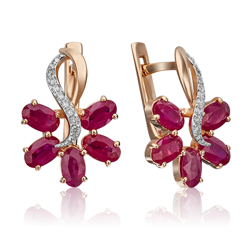 

Серьги из золота PLATINA jewelry 02-0769, рубин/бриллиант, 02-0769