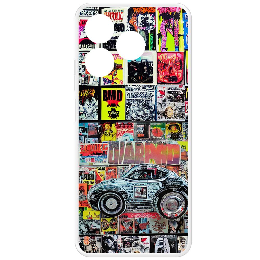 

Чехол-накладка Krutoff Clear Case Автопамфлет для Realme C61, Прозрачный