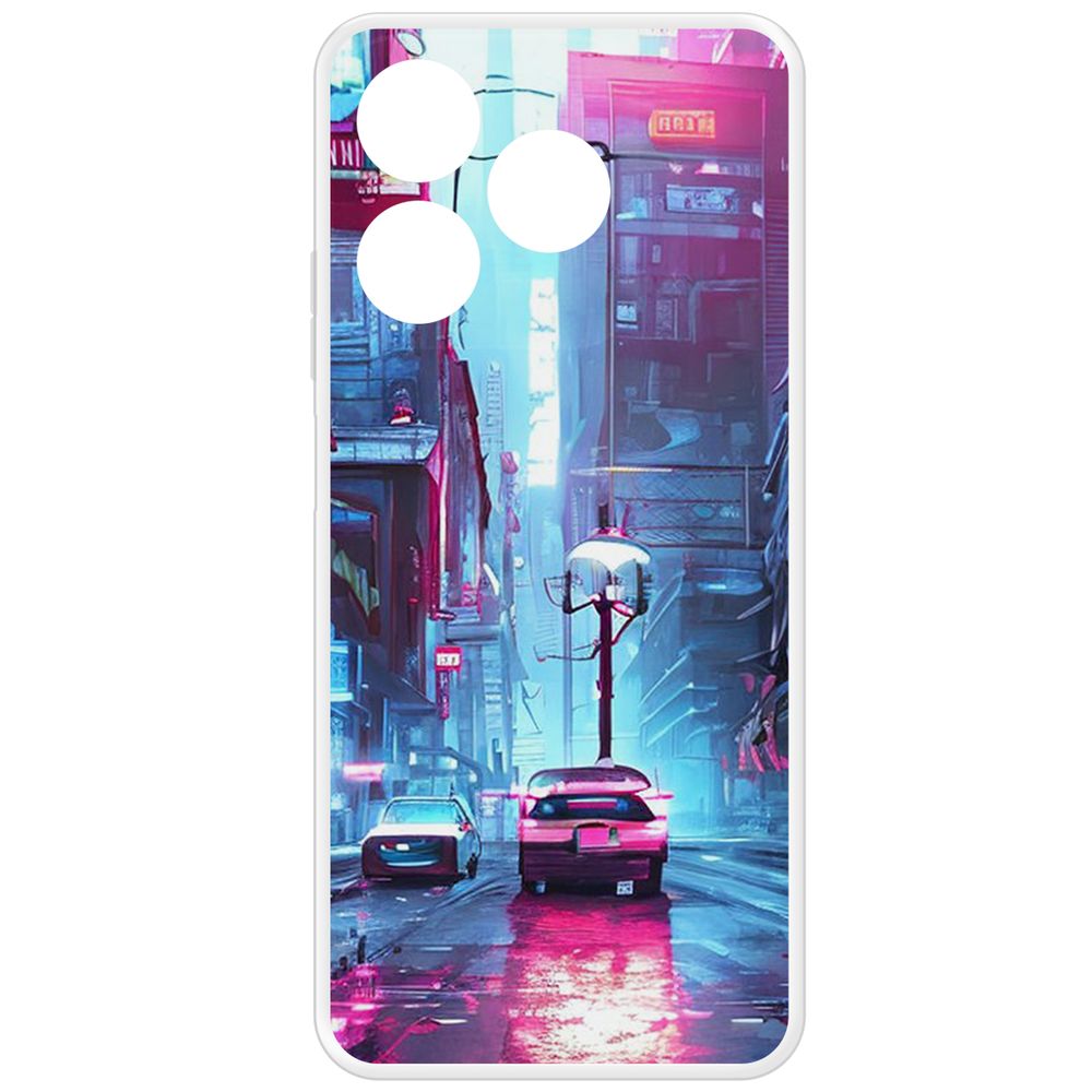 

Чехол-накладка Krutoff Clear Case Киберпанк Улица для Realme C61, Прозрачный