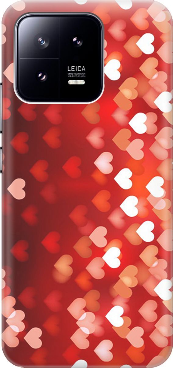 

Силиконовый чехол на Xiaomi 13 с принтом "Бокэ из красных сердечек", Красный, 159003