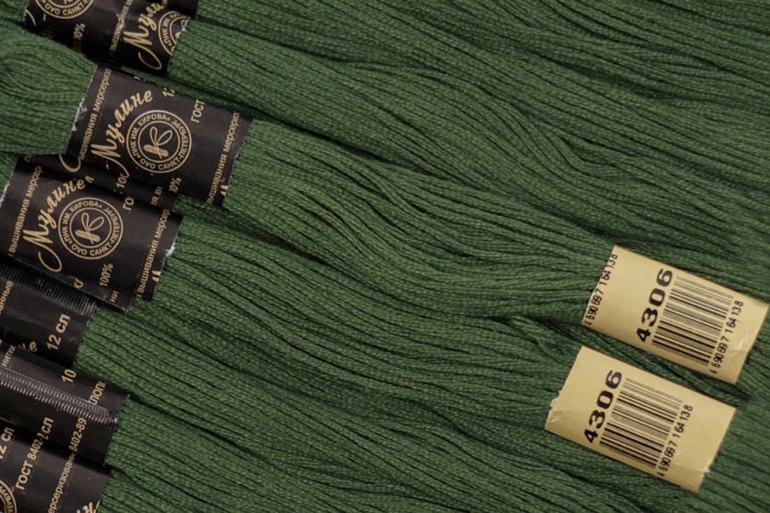 

Нитки Нитки ПНК Кирова цвет 4306, темно-зеленый, 12х10 м