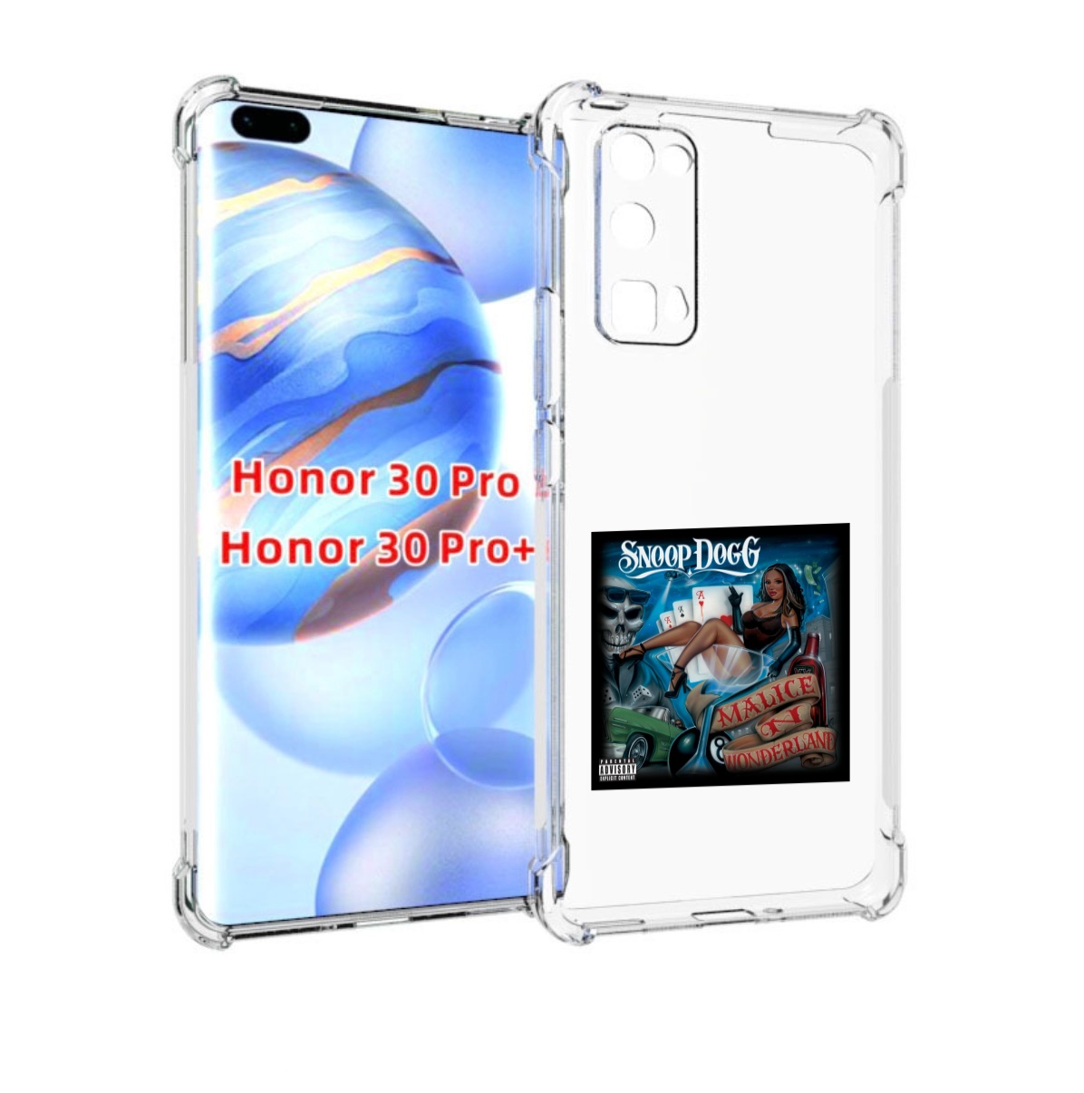 

Чехол Бампер Mypads Snoop Dogg Malice N Wonderland Для Honor, Прозрачный, Tocco