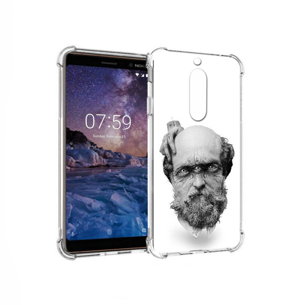 

Чехол MyPads Tocco для Nokia 7 страшный бородатый мужчина абстракция (PT95887.123.630), Прозрачный, Tocco