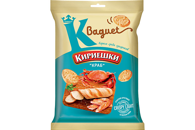 «Кириешки Baguet», сухарики со вкусом краба, 50 г