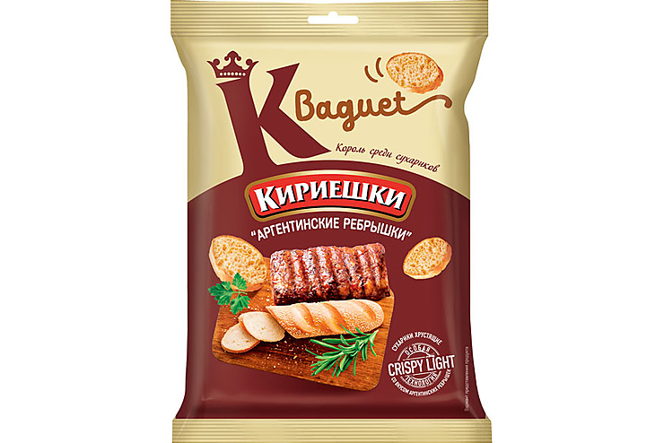 «Кириешки Baguet», сухарики со вкусом аргентинских ребрышек, 50 г