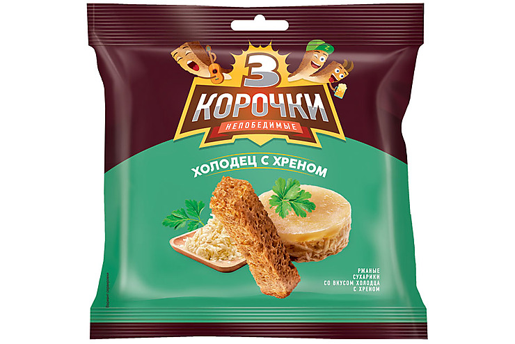 3 Корочки сухарики со вкусом холодца с хреном 40 г 233₽