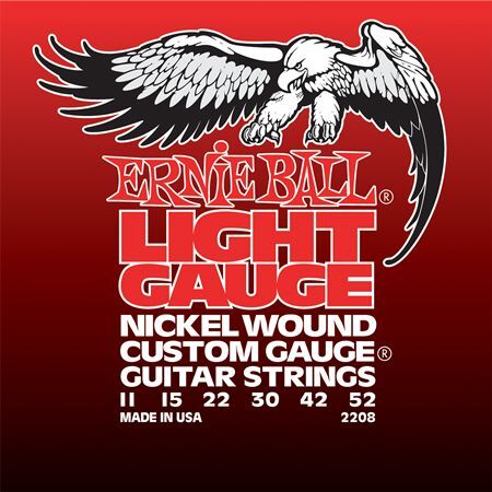 фото Комплект струн для электрогитары ernie ball p02208 nickel wound light , никель, 11-52