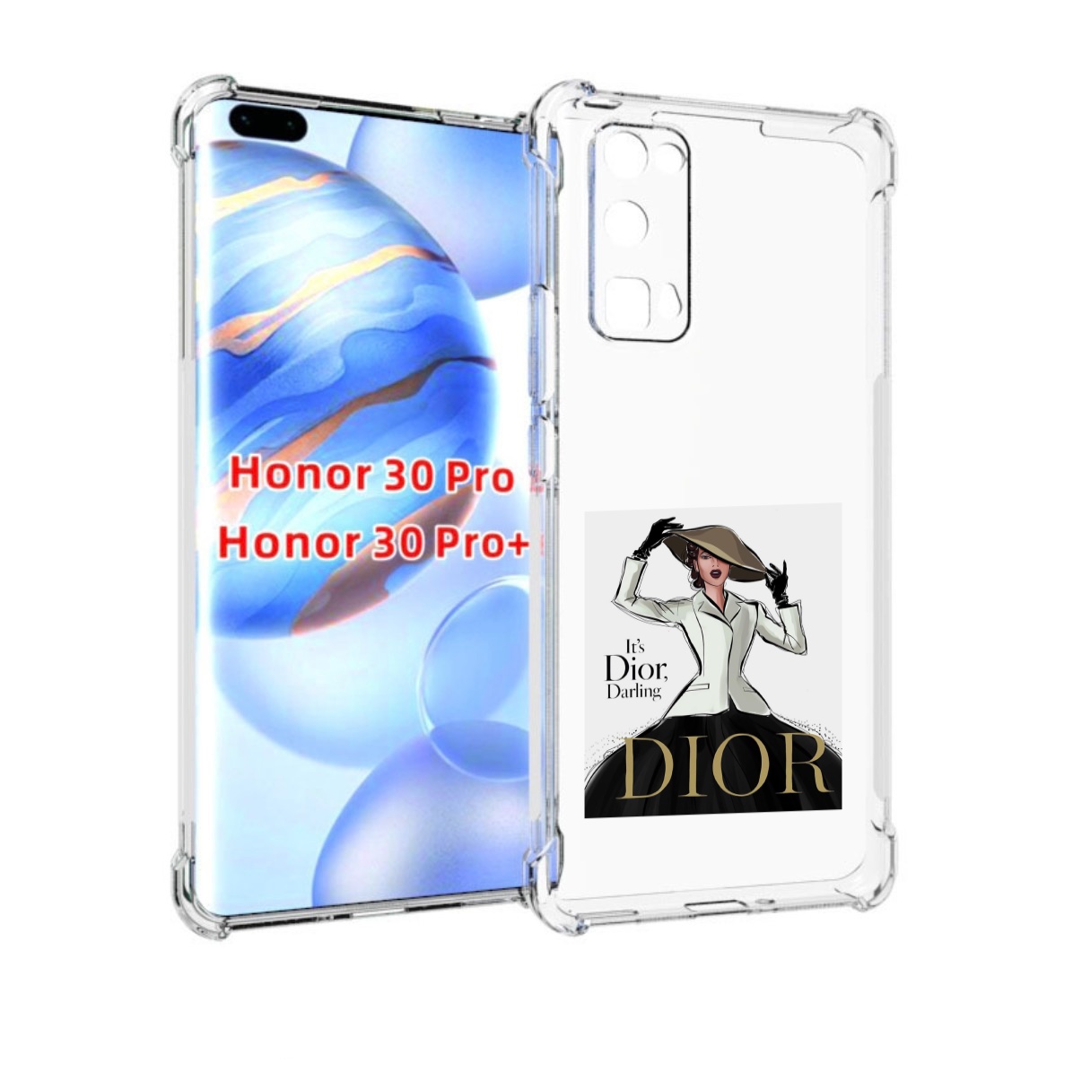 

Чехол бампер MyPads drawings of sketches для Honor 30 Pro, Прозрачный, Tocco