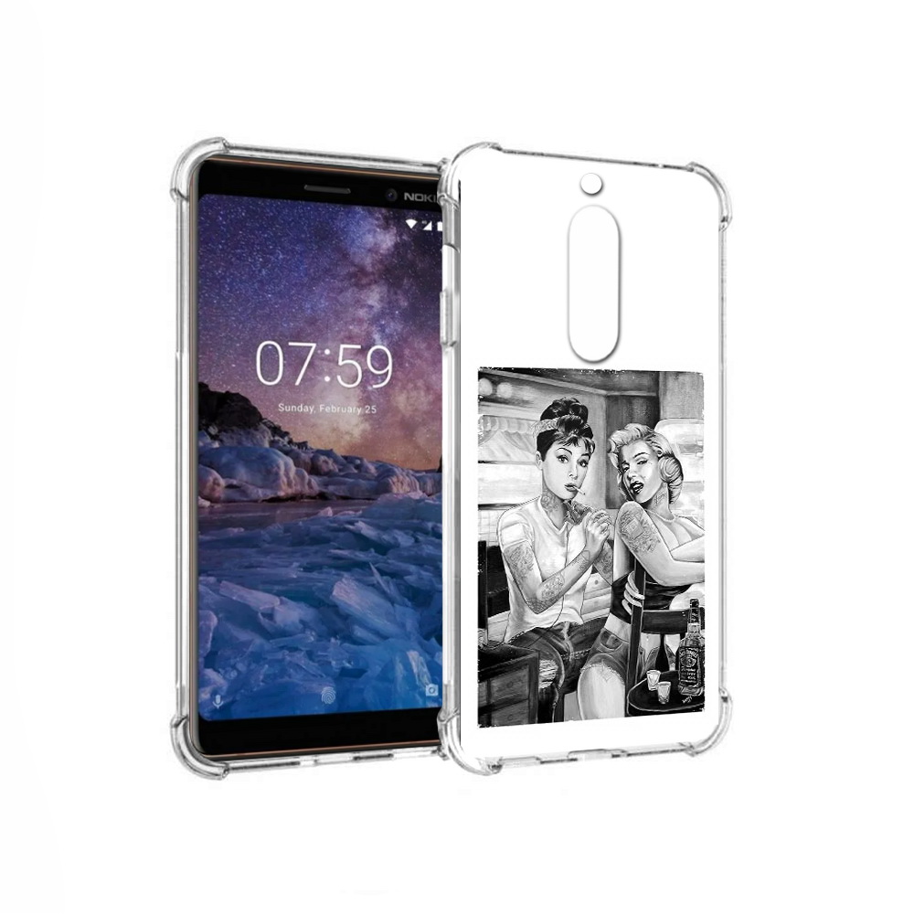 

Чехол MyPads Tocco для Nokia 7 тату мастер (PT95887.123.637), Прозрачный, Tocco