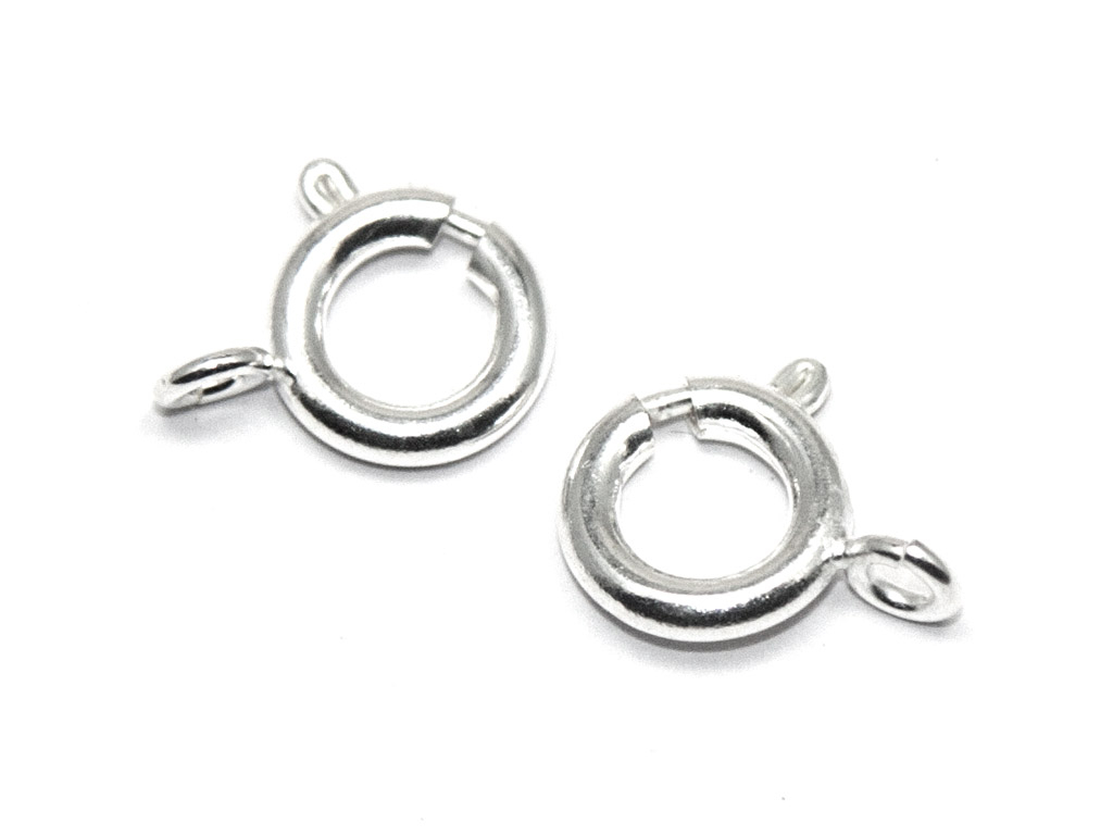 

Замок-карабин посеребрение, (набор 2шт) 10*7мм, кольцо, Серебристый