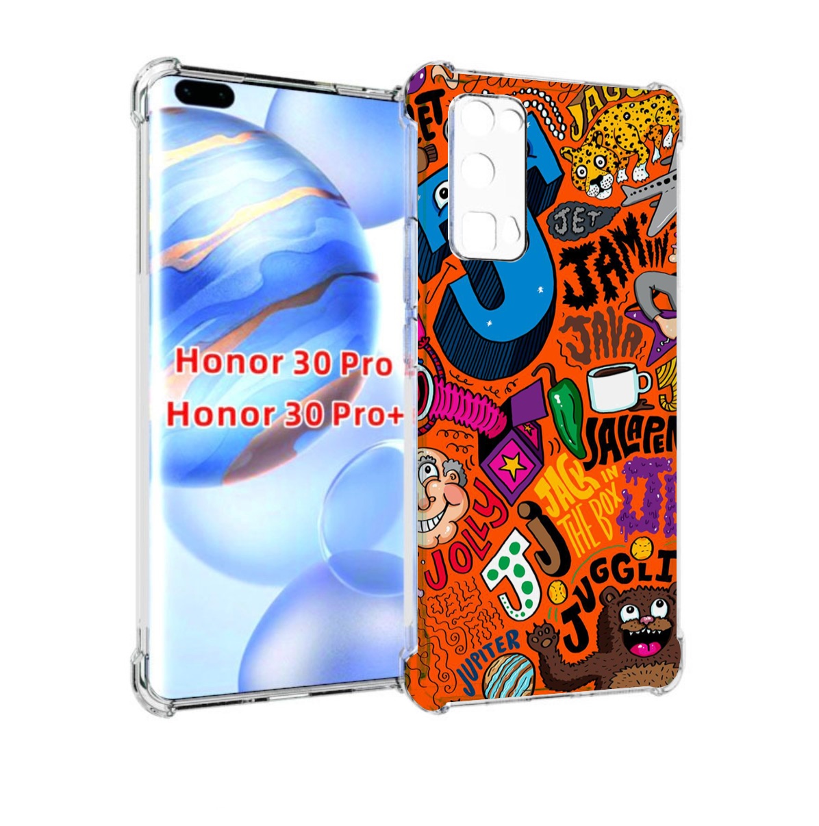 

Чехол бампер MyPads funky-decor для Honor 30 Pro, Прозрачный, Tocco