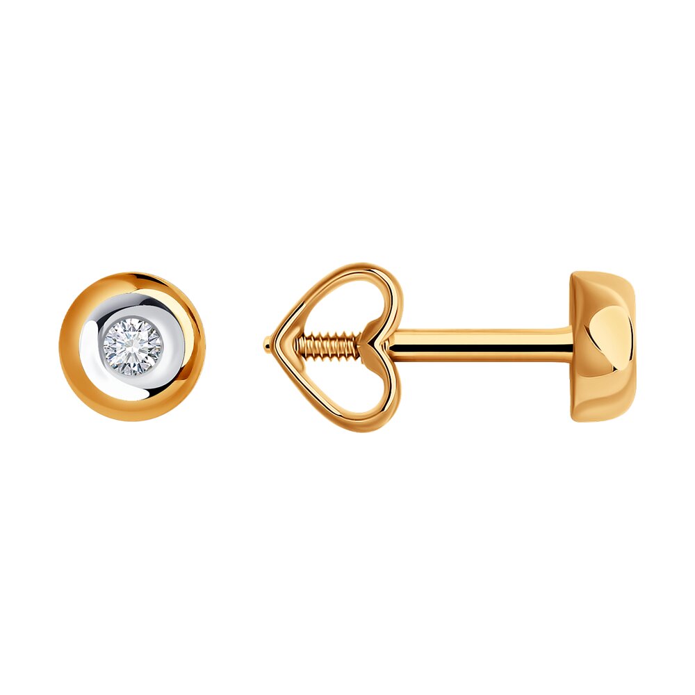 

Серьги пусеты из красного золота Diamant 51-222-01915-1, бриллиант, 51-222-01915-1