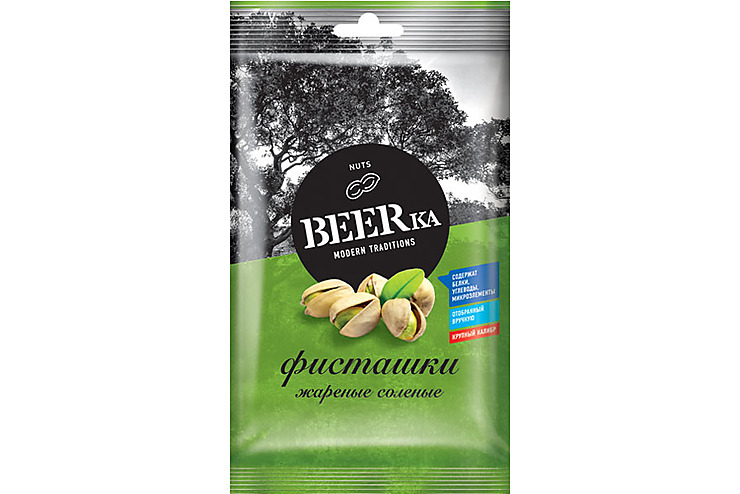 «Beerka», фисташки жареные, солёные, 80 г