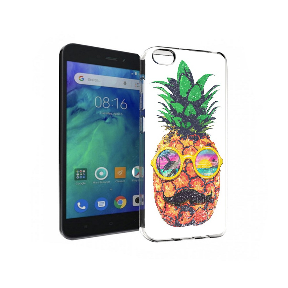 

Чехол MyPads Tocco для Xiaomi Redmi Go прикольный ананас с лицом, Прозрачный, Tocco