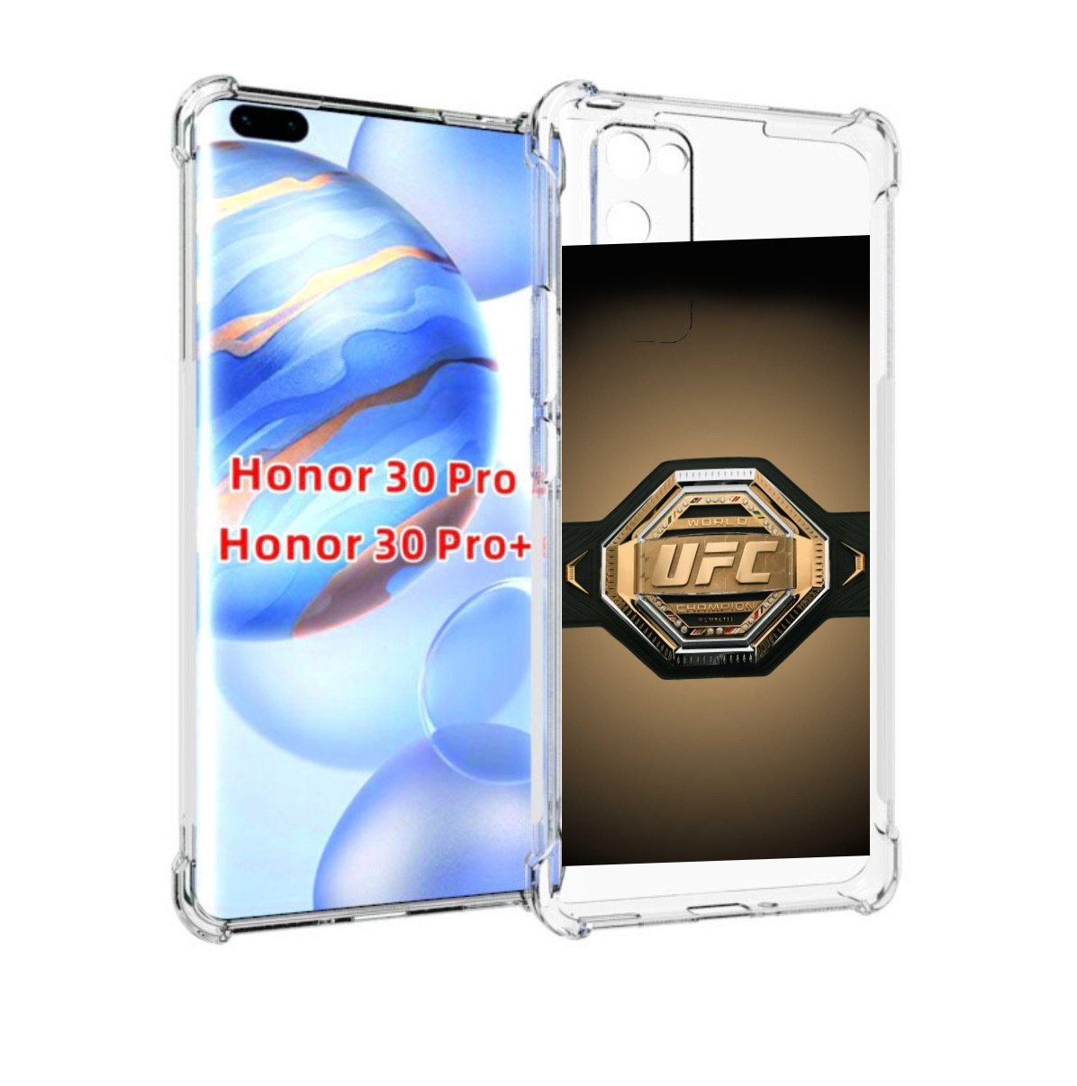 

Чехол бампер MyPads UFC единоборства мужской для Honor 30, Прозрачный, Tocco