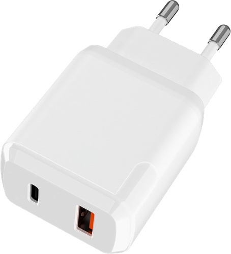 фото Сетевое зарядное устройство tfn 1 usb/1 usb type-c, (tfn-wcrpd18w03) white