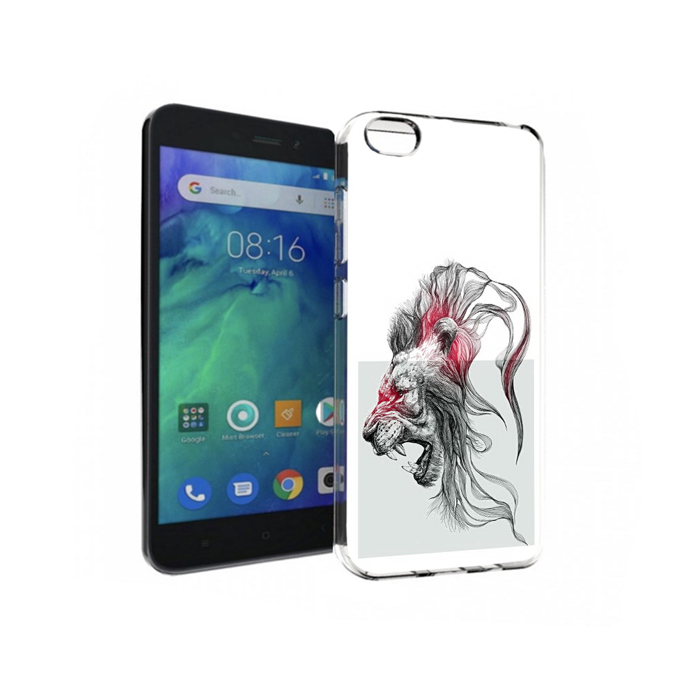 

Чехол MyPads Tocco для Xiaomi Redmi Go разъяренный лев, Прозрачный, Tocco