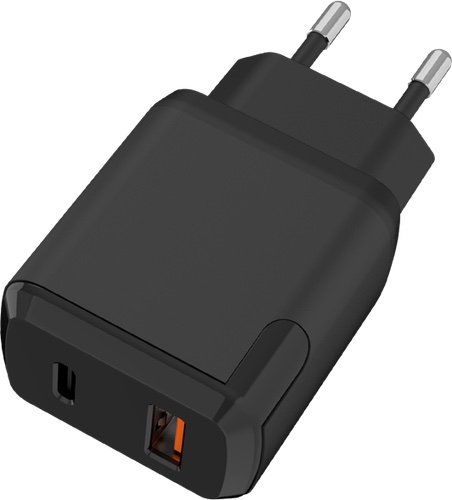 Сетевое зарядное устройство TFN 1 USB/1 USB Type-C, 3 A, (TFN-WCRPD18W04) black