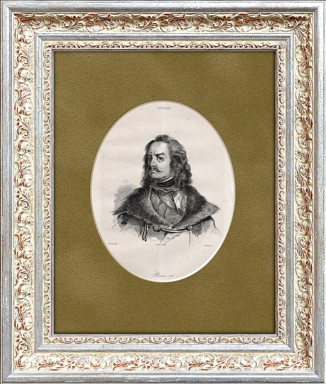 

Гравюра Русский император Петр I 1838 г.