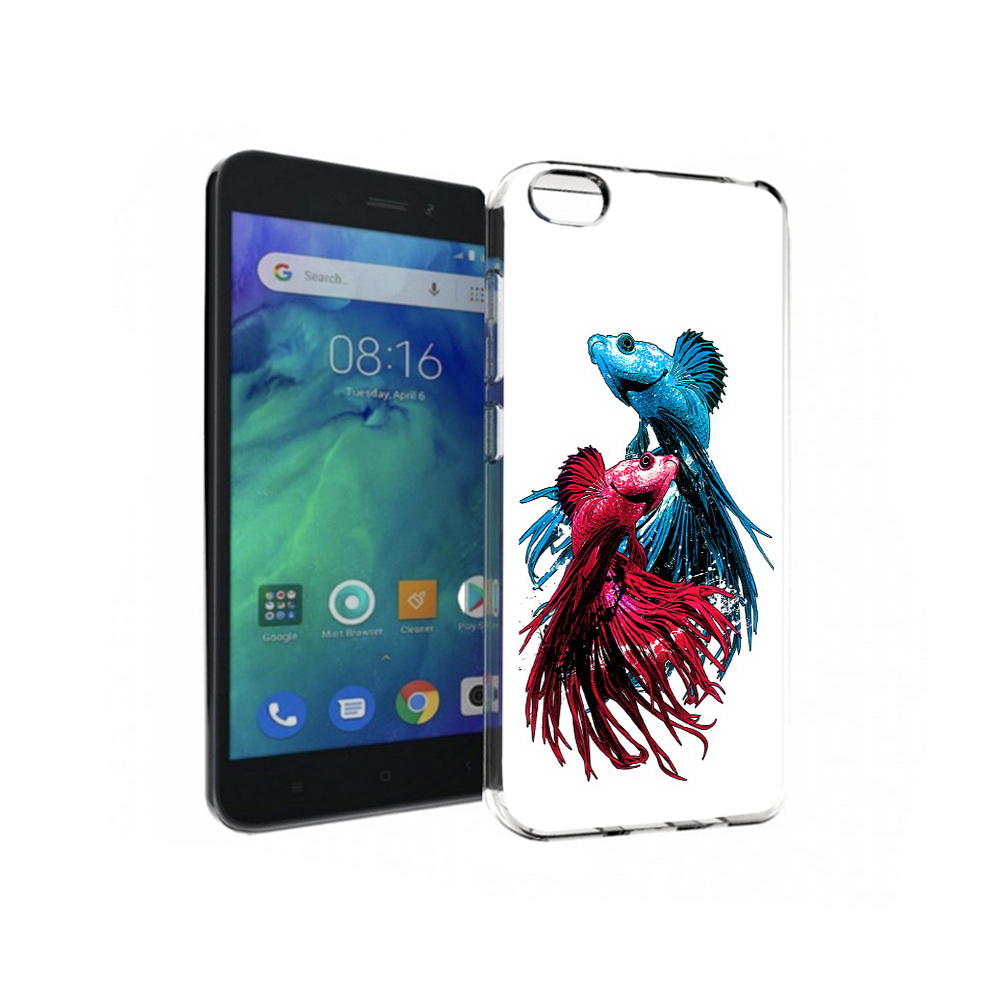

Чехол MyPads Tocco для Xiaomi Redmi Go рыбы петушки, Прозрачный, Tocco