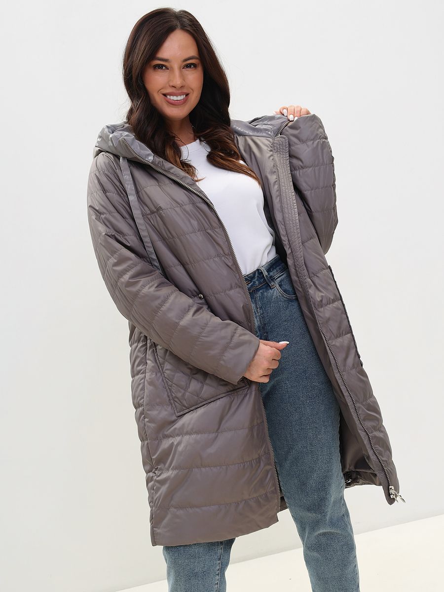 Пуховик-пальто женский LAWINTER 83266 коричневый 52 RU