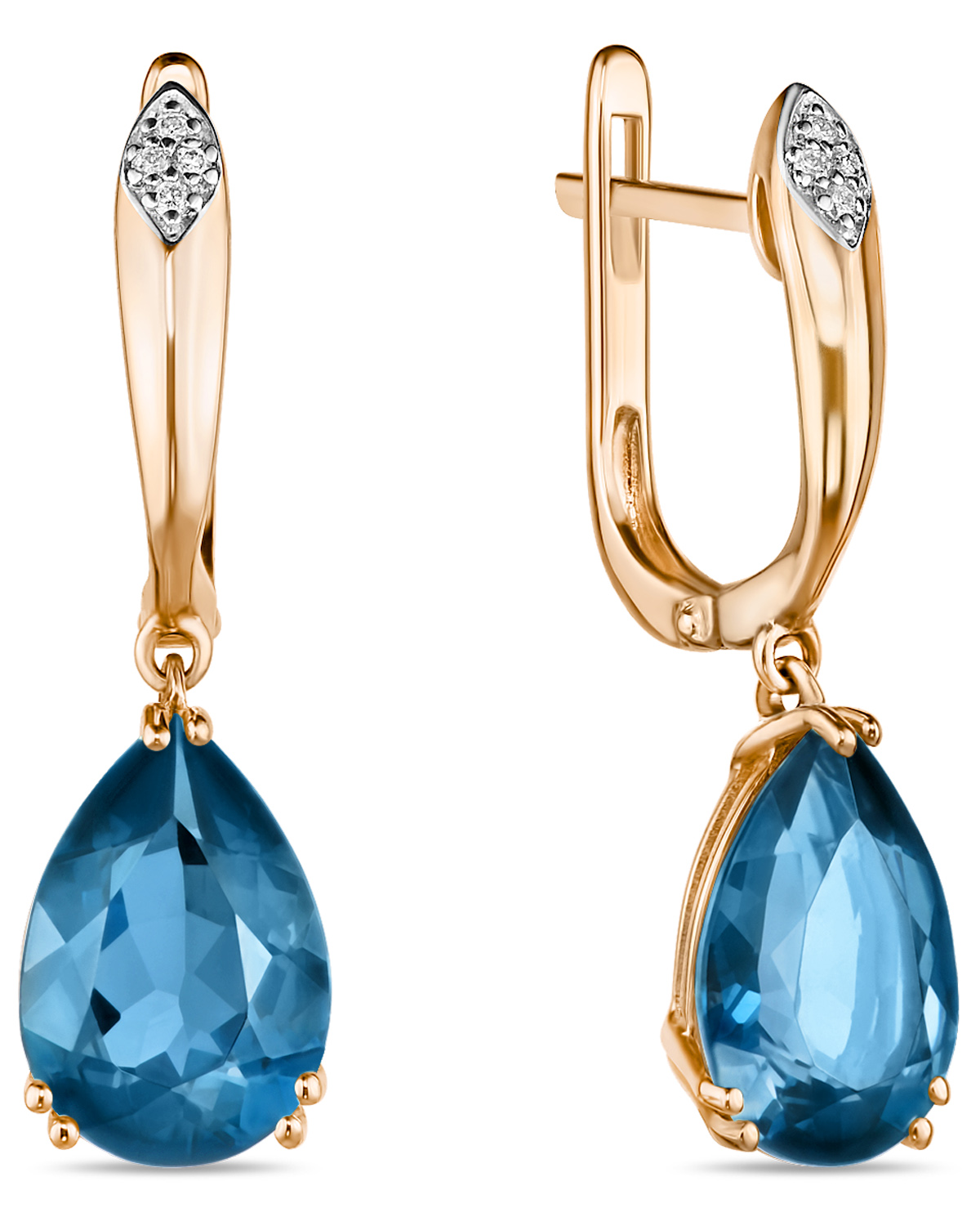 

Серьги из золота MIUZ Diamonds (Московский юв. завод) E01-34090-LB, бриллиант/топаз, E01-34090-LB