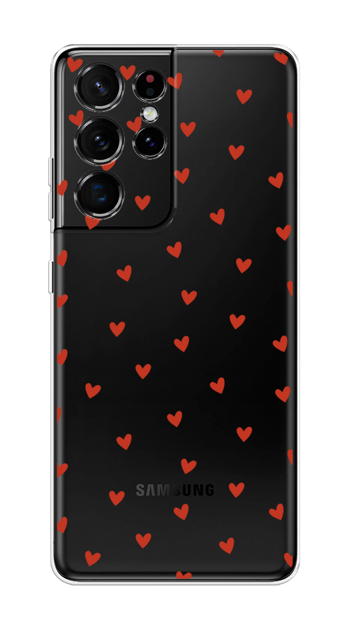 

Чехол на Samsung Galaxy S21 Ultra "Red hearts", Красный;прозрачный, 2102250-1