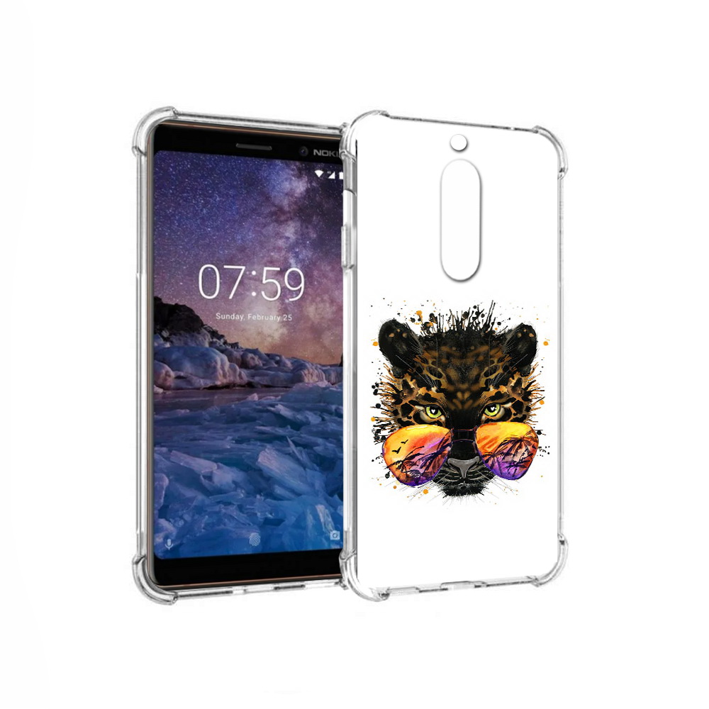 

Чехол MyPads Tocco для Nokia 7 тропический леопард (PT95887.123.649), Прозрачный, Tocco