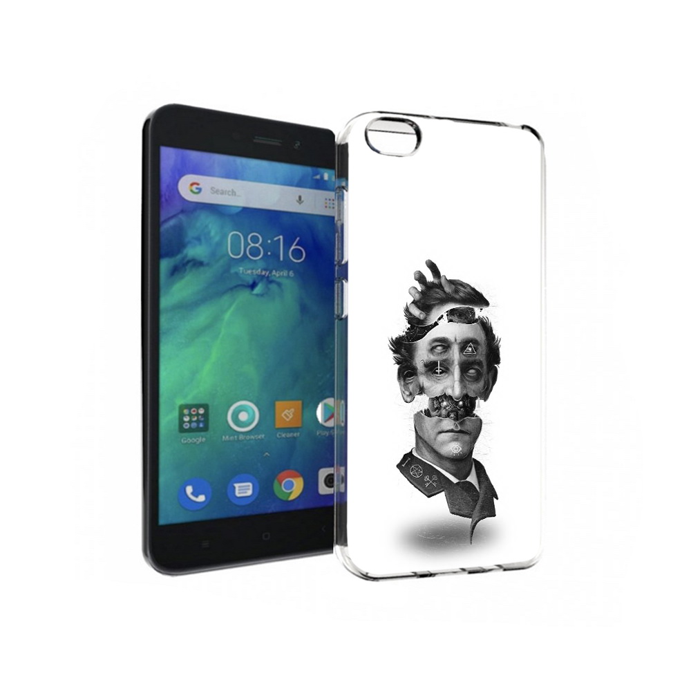 

Чехол MyPads Tocco для Xiaomi Redmi Go страшное лицо абстракция, Прозрачный, Tocco