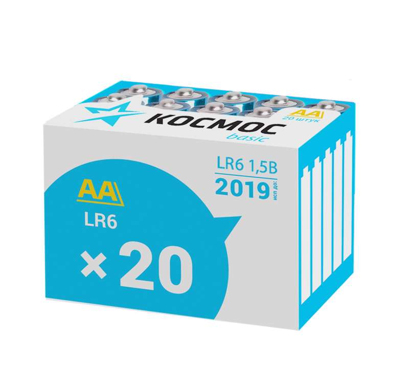 

Батарейка КОСМОС KOCLR620BOX 20шт, KOCLR620BOX Тип: AA (LR6) (Кол-во в уп. 20шт.)