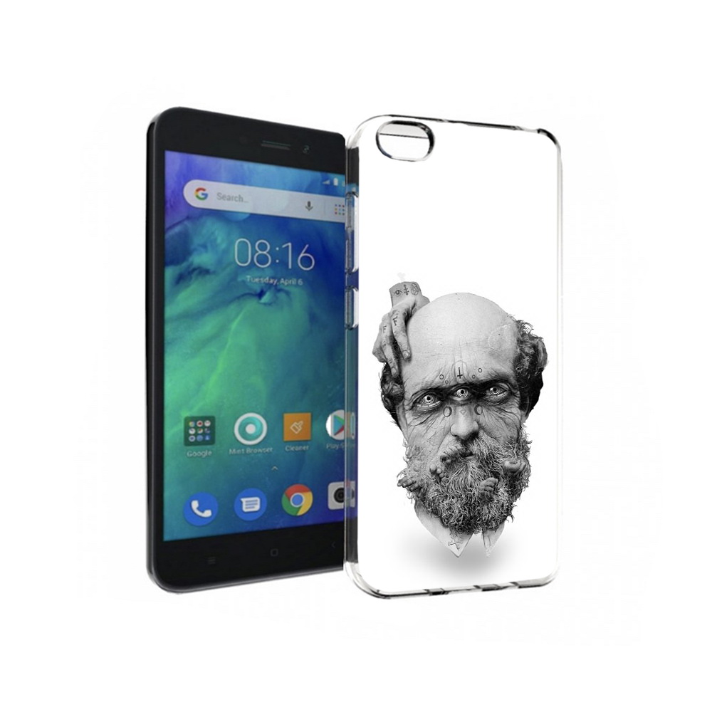 

Чехол MyPads Tocco для Xiaomi Redmi Go страшный бородатый мужчина абстракция, Прозрачный, Tocco