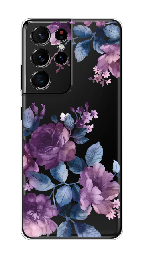 

Чехол на Samsung Galaxy S21 Ultra "Purple Blossoms", Синий;фиолетовый, 2102250-1