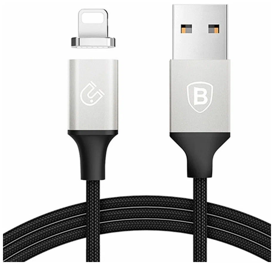 

Кабель Baseus Magnetic USB - Lightning port Baseus 1,2м, черный/cеребристый CALNP-S1