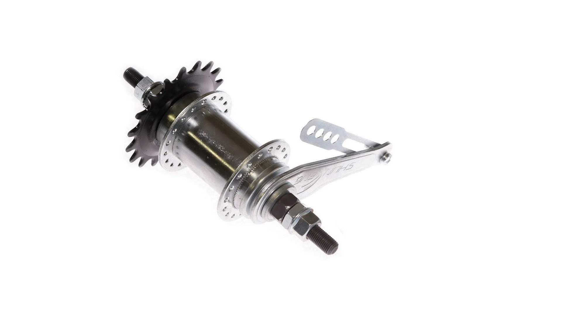 

Втулка тормозная SF, сталь, на гайках, 36 отверстий, 14G, ось 3/8"x110x175мм, звезда 18T,