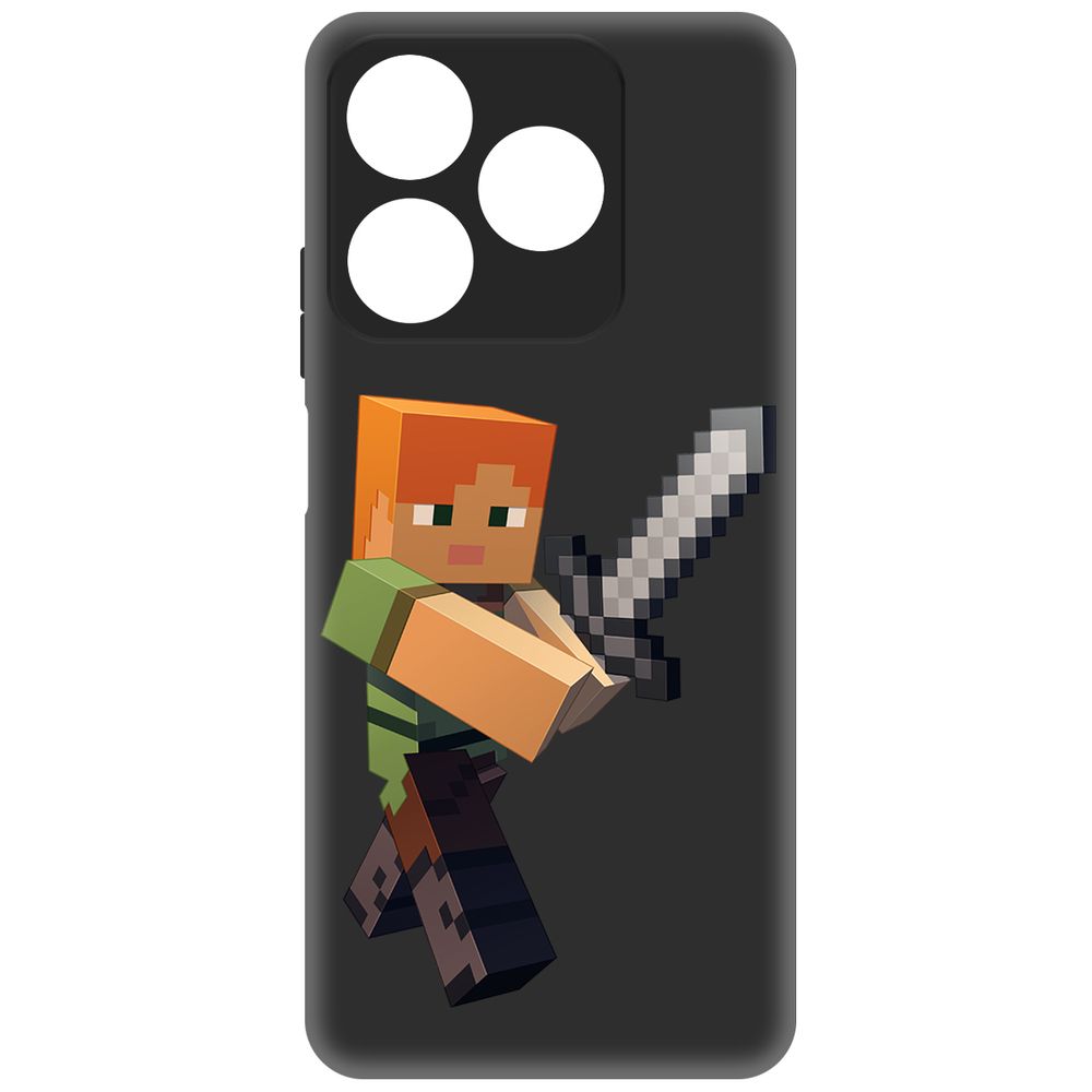 

Чехол-накладка Krutoff Soft Case Minecraft-Алекс для Realme C61 черный
