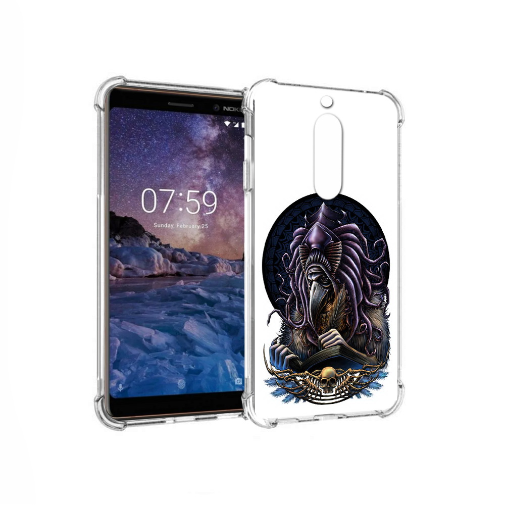

Чехол MyPads Tocco для Nokia 7 умный ворон (PT95887.123.650), Прозрачный, Tocco