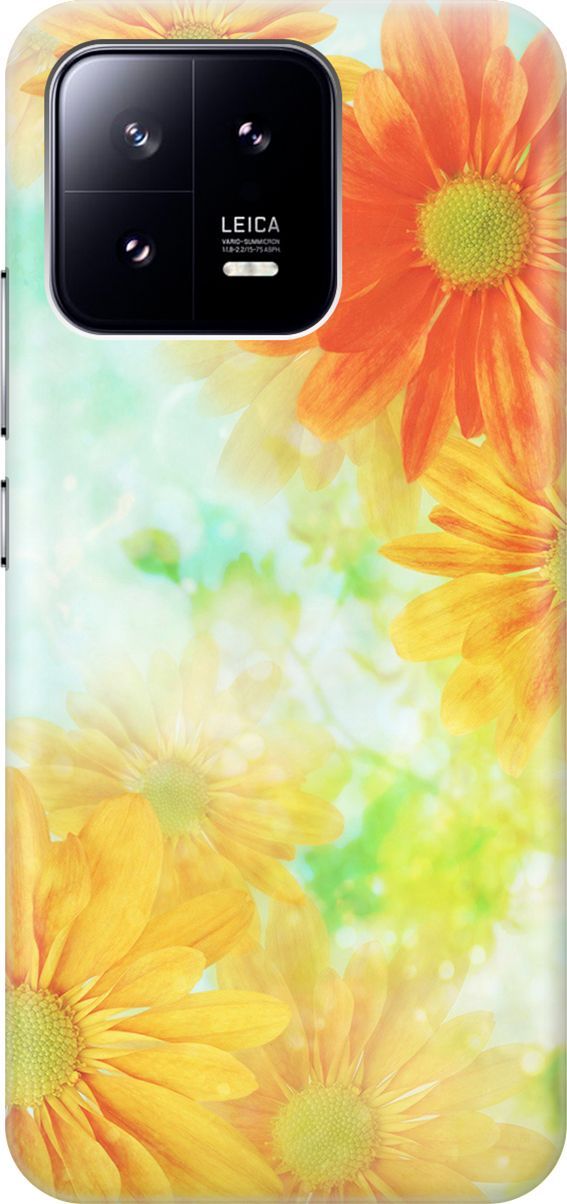 

Силиконовый чехол на Xiaomi 13 с принтом "Оранжевые цветы", Желтый;зеленый, 159008