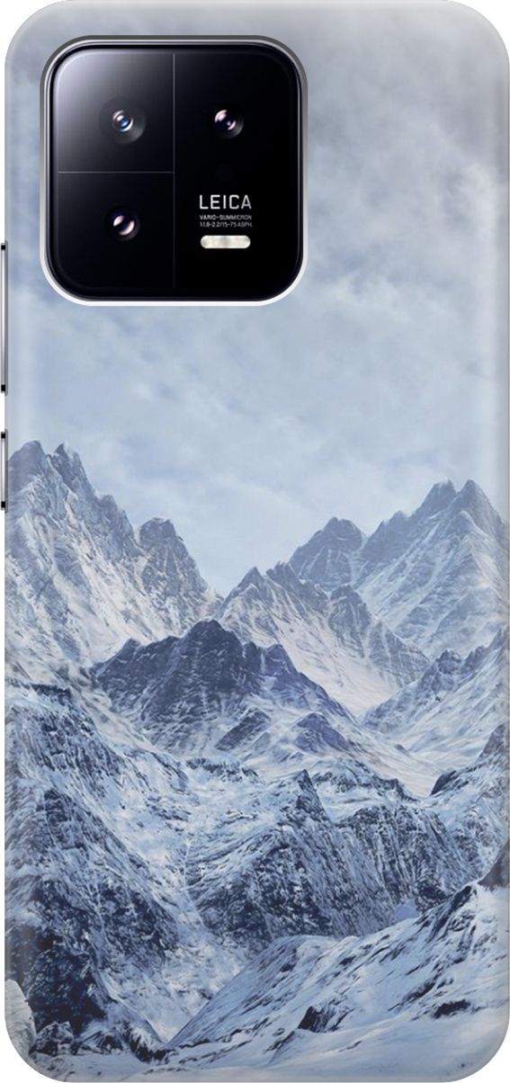 

Силиконовый чехол на Xiaomi 13 с принтом "Снежные горы", Белый;голубой, 159005