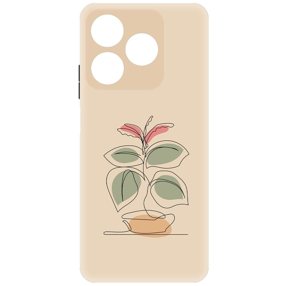 

Чехол-накладка Krutoff Soft Case Цветок для Realme C61 черный
