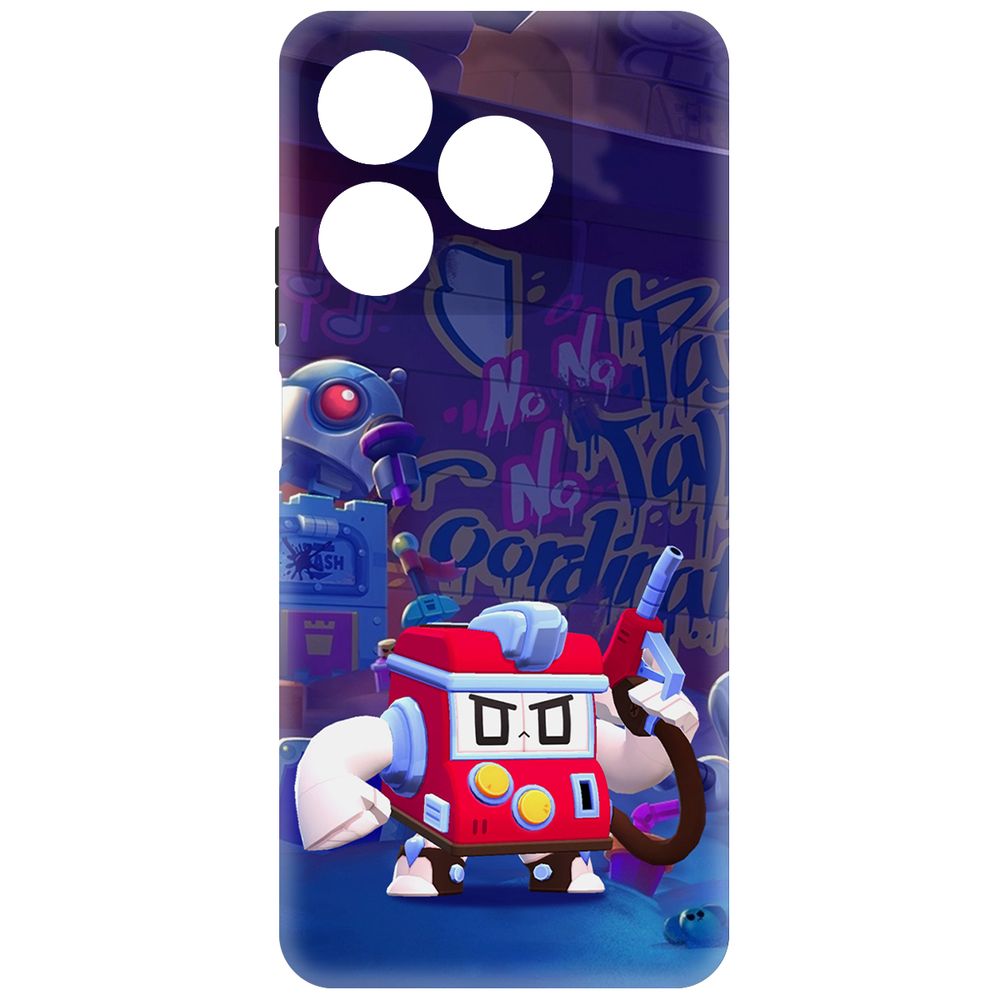 

Чехол-накладка Krutoff Soft Case Brawl Stars - V8-БИТ для Realme C61 черный