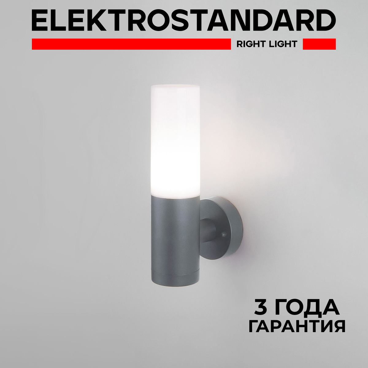 

Уличный настенный светильник Elektrostandard Glas 1418 Techno E27 IP54 серый, Glas