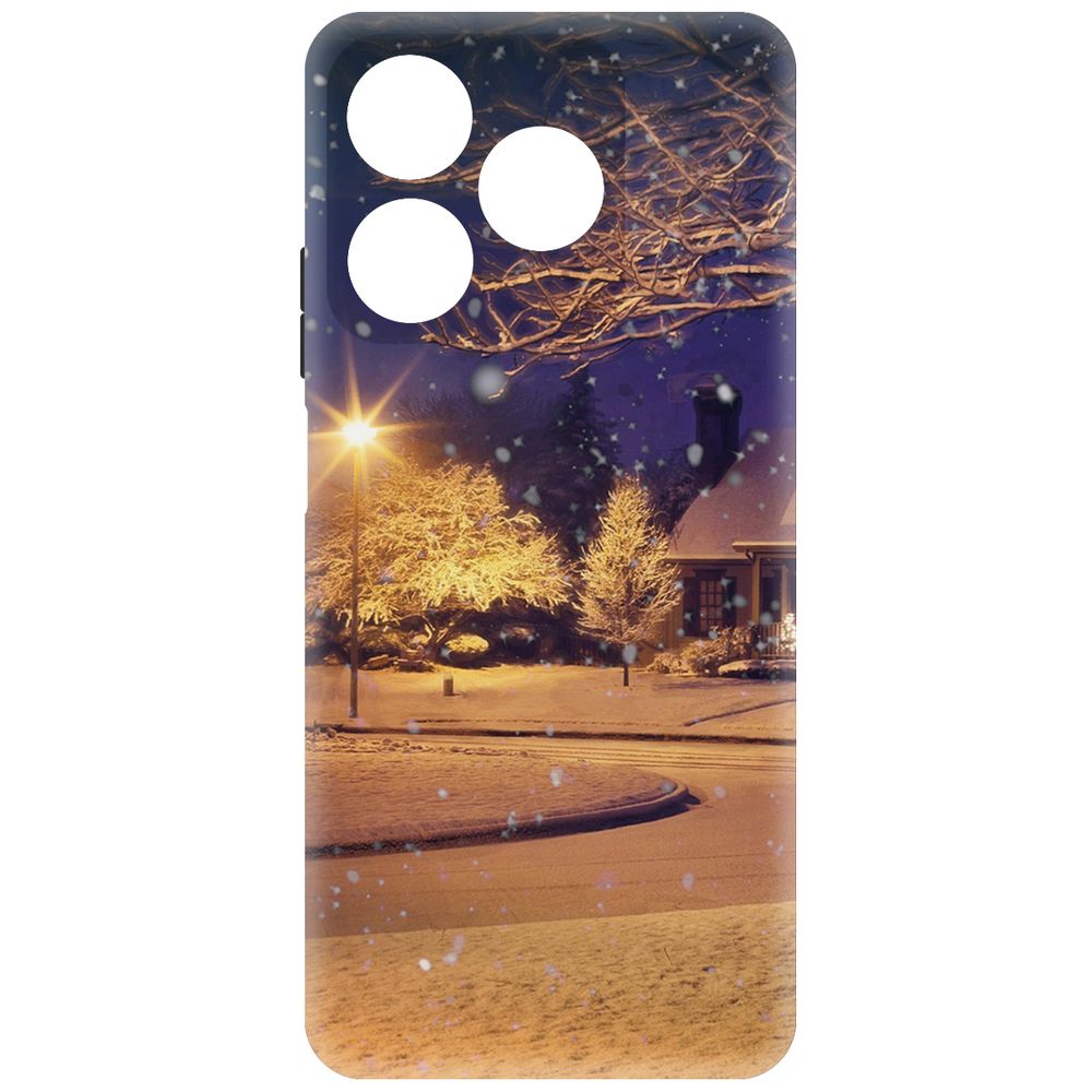 

Чехол-накладка Krutoff Soft Case Зимняя сказка для Realme C61 черный